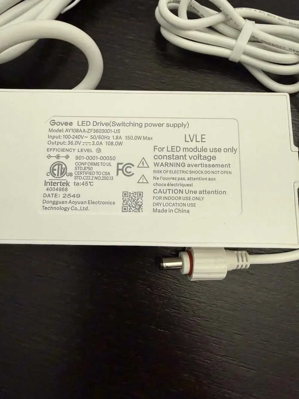 White Power Adapter for Home Holiday String Lights